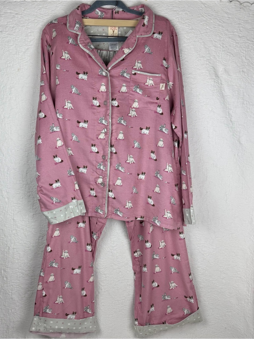 NWT Munki Munki Pajama Set Pink (Sassy Cats) Taylor Swift Cats Sz Large
